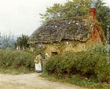 A Cottage With Sunflowers At Peaslake by Helen Mary Elizabeth Allingham